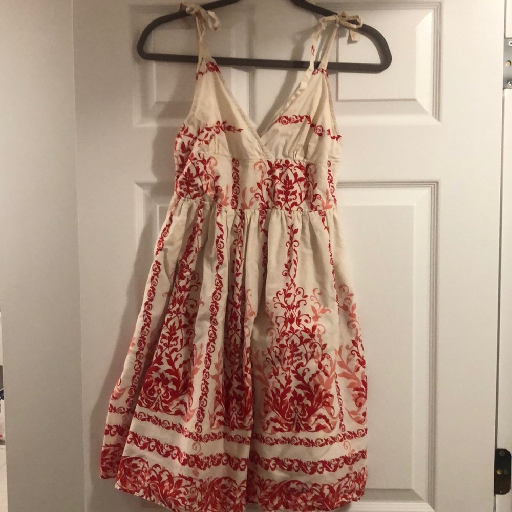 Pink, Red, White Print Sun Dress
